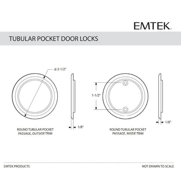 Emtek 2145 Round Pocket Door Tubular Lock (2-1/2" Diameter) - Privacy